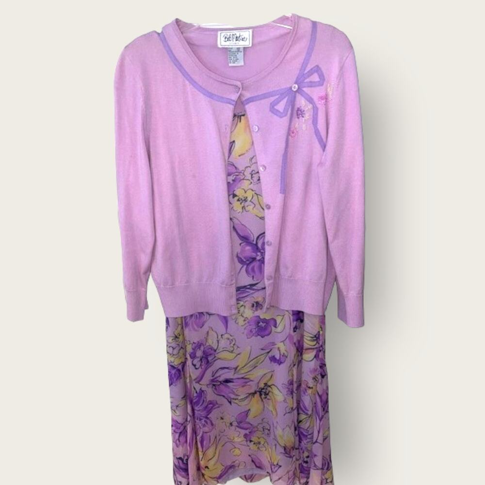 Vintage Bob Mackie Studio 2 Piece Dress Set Sz 12P EUC